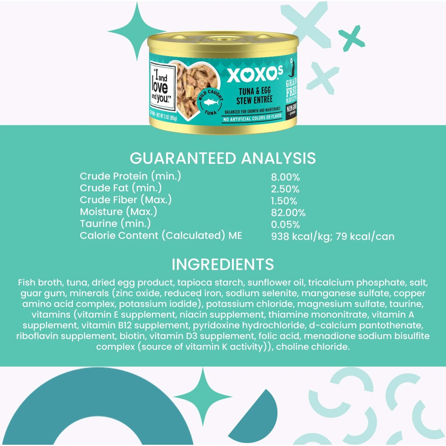 I And Love And You XOXO Chicken & Tuna Stew Grain-Free Variety Pack Canned Cat Food, 3-oz Can, Case Of 12 9 I And Love And You XOXO Chicken & Tuna Stew Grain-Free Variety Pack Canned Cat Food, 3-oz Can, Case Of 12 - Image 7