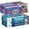 Blue Buffalo Tastefuls Tuna, Chicken, Fish & Shrimp Entrées Variety Pack Flaked Wet Cat Food & Blue Buffalo Wilderness Pate Variety Pack Duck, Chicken & Salmon Grain-Free Cat Canned Food -PurePet Bites Shop 353336 MAIN. AC SS1800 V1639534884