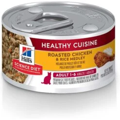 Hill's Science Diet Adult Healthy Cuisine Roasted Chicken & Rice Medley Canned Cat Food & Hill's Science Diet Adult 7+ Tender Dinner Variety Pack Cat Food, 2.8-oz Pouch, Case Of 12 12 Hill's Science Diet Adult Healthy Cuisine Roasted Chicken & Rice Medley Canned Cat Food & Hill's Science Diet Adult 7+ Tender Dinner Variety Pack Cat Food, 2.8-oz Pouch, Case Of 12 -PurePet Bites Shop 353411 PT1. AC SS1800 V1639542406