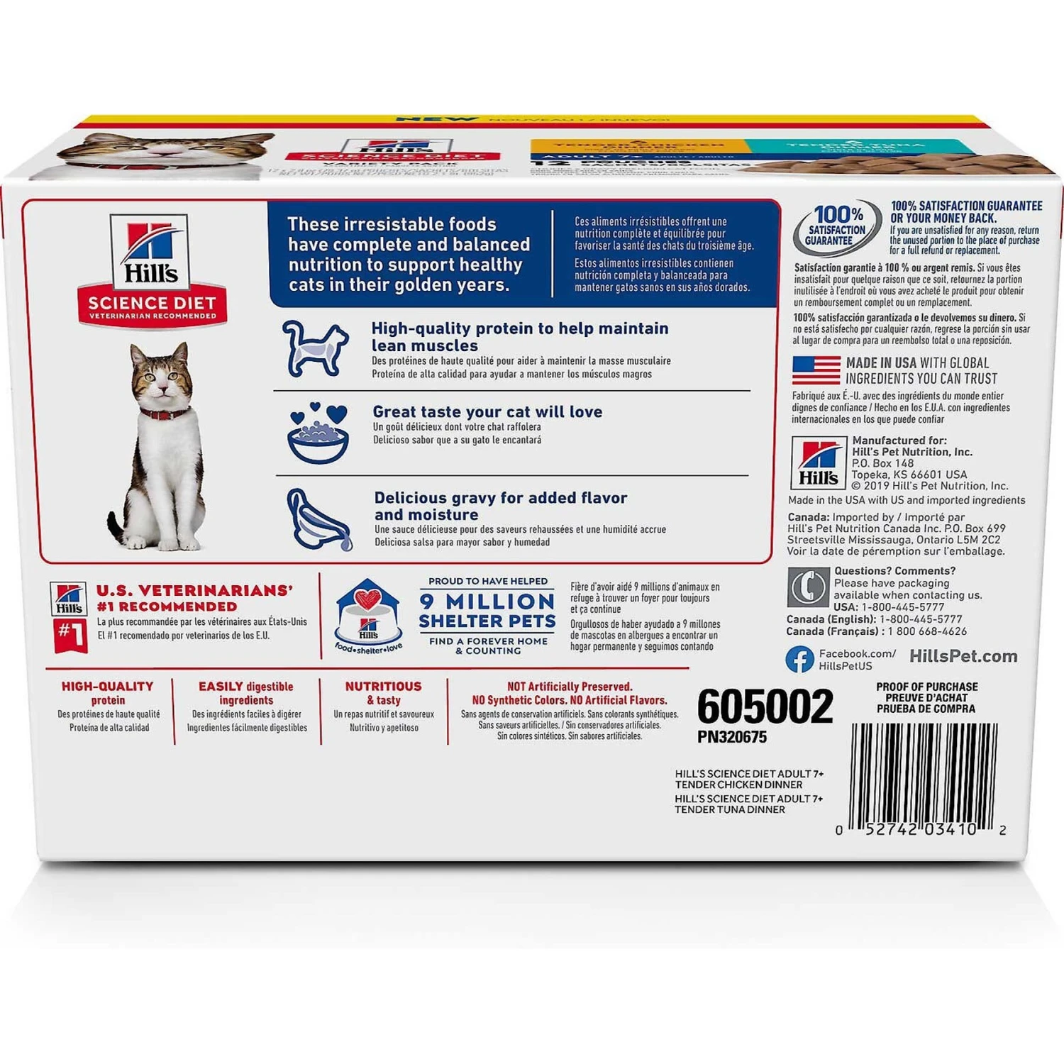 Hill's Science Diet Adult Healthy Cuisine Roasted Chicken & Rice Medley Canned Cat Food & Hill's Science Diet Adult 7+ Tender Dinner Variety Pack Cat Food, 2.8-oz Pouch, Case Of 12 9 Hill's Science Diet Adult Healthy Cuisine Roasted Chicken & Rice Medley Canned Cat Food & Hill's Science Diet Adult 7+ Tender Dinner Variety Pack Cat Food, 2.8-oz Pouch, Case Of 12 - Image 7