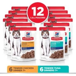 Hill's Science Diet Adult Healthy Cuisine Roasted Chicken & Rice Medley Canned Cat Food & Hill's Science Diet Adult 7+ Tender Dinner Variety Pack Cat Food, 2.8-oz Pouch, Case Of 12 18 Hill's Science Diet Adult Healthy Cuisine Roasted Chicken & Rice Medley Canned Cat Food & Hill's Science Diet Adult 7+ Tender Dinner Variety Pack Cat Food, 2.8-oz Pouch, Case Of 12 -PurePet Bites Shop 353411 PT7. AC SS1800 V1639531896