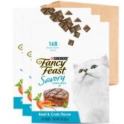 Purina ONE Tender Selects Blend With Real Chicken Dry Cat Food & Fancy Feast Savory Cravings Beef & Crab Flavor Limited Ingredient Soft Cat Treats -PurePet Bites Shop 353425 PT5. AC SS1800 V1662759232