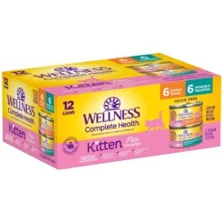 Wellness Complete Health Natural Grain-Free Deboned Chicken & Chicken Meal Dry Kitten Food & Wellness Complete Health Kitten Variety Pack Grain-Free Canned Cat Food, 3-oz, Case Of 12 -PurePet Bites Shop 353443 PT5. AC SS1800 V1639527384