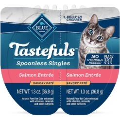 Blue Buffalo Tastefuls Spoonless Singles Salmon Entrée Pate Adult Cat Food, 2.6-oz Cup, Case Of 24 -PurePet Bites Shop 354413 PT2. AC SS1800 V1642014686
