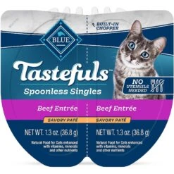 Blue Buffalo Tastefuls Spoonless Singles Beef Entrée Pate Adult Cat Food, 2.6-oz Cup, Case Of 24 -PurePet Bites Shop 354419 PT2. AC SS1800 V1642014755