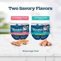 Blue Buffalo Tastefuls Savory Singles Salmon & Tuna Entrée Cat Food, 2.6-oz Cup, 24 Count -PurePet Bites Shop 357155 PT2. AC SS1800 V1641338264