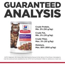 Hill's Science Diet Adult Sensitive Stomach & Skin Salmon & Tuna Wet Cat Food -PurePet Bites Shop 364091 PT7. AC SS1800 V1643907099