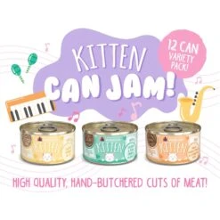 Weruva Kitten Can Jam! Chicken, Tuna & Salmon Flavored Pate Canned Cat Food Variety Pack -PurePet Bites Shop 373280 PT4. AC SS1800 V1657657676