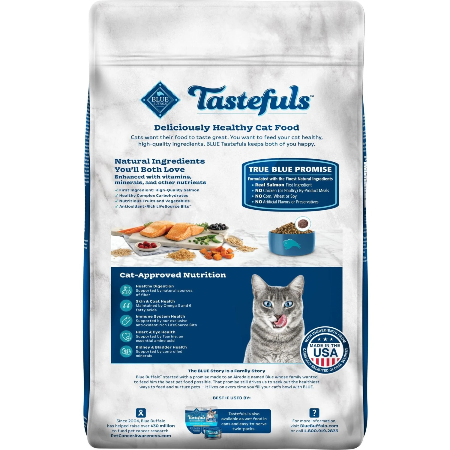 Blue Buffalo Tastefuls Indoor Natural Salmon & Brown Rice Adult Dry Cat Food 4 Blue Buffalo Tastefuls Indoor Natural Salmon & Brown Rice Adult Dry Cat Food - Image 2