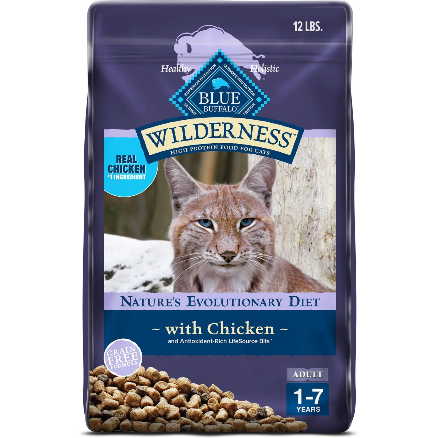 Blue Buffalo Wilderness Chicken Recipe Grain-Free Dry Cat Food 3 Blue Buffalo Wilderness Chicken Recipe Grain-Free Dry Cat Food