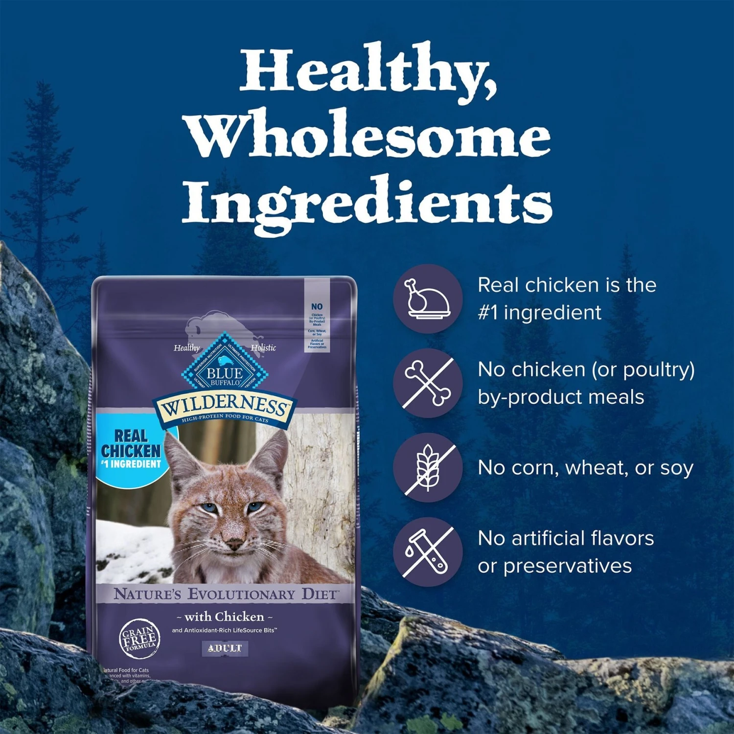 Blue Buffalo Wilderness Chicken Recipe Grain-Free Dry Cat Food 7 Blue Buffalo Wilderness Chicken Recipe Grain-Free Dry Cat Food - Image 5
