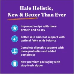 Halo Holistic Wild-Caught Whitefish Recipe Sensitive Stomach Support Adult Dry Cat Food -PurePet Bites Shop 47592 PT3. AC SS1800 V1672935704