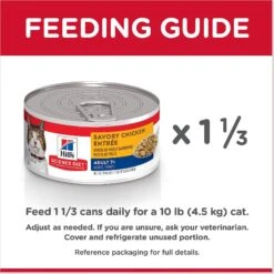 Hill's Science Diet Adult 7+ Savory Chicken Entree Canned Cat Food -PurePet Bites Shop 48943 PT7. AC SS1800 V1598142991