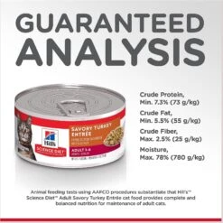 Hill's Science Diet Adult Savory Turkey Entree Canned Cat Food 17 Hill's Science Diet Adult Savory Turkey Entree Canned Cat Food -PurePet Bites Shop 48968 PT6. AC SS1800 V1598142993