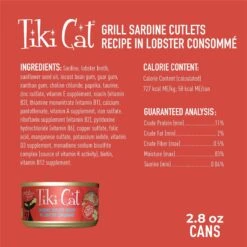 Tiki Cat Grill Sardine Cutlets In Lobster Consomme Grain-Free Canned Cat Food -PurePet Bites Shop 49110 PT2. AC SS1800 V1703863165