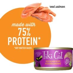 Tiki Cat Luau Wild Salmon In Salmon Consomme Grain-Free Canned Cat Food -PurePet Bites Shop 49112 PT4. AC SS1800 V1702328870