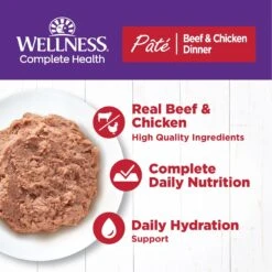 Wellness Complete Health Adult Beef & Chicken Formula Grain-Free Canned Cat Food -PurePet Bites Shop 49257 PT2. AC SS1800 V1666651388