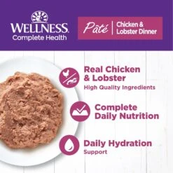 Wellness Complete Health Chicken & Lobster Formula Canned Cat Food -PurePet Bites Shop 49267 PT2. AC SS1800 V1666649917