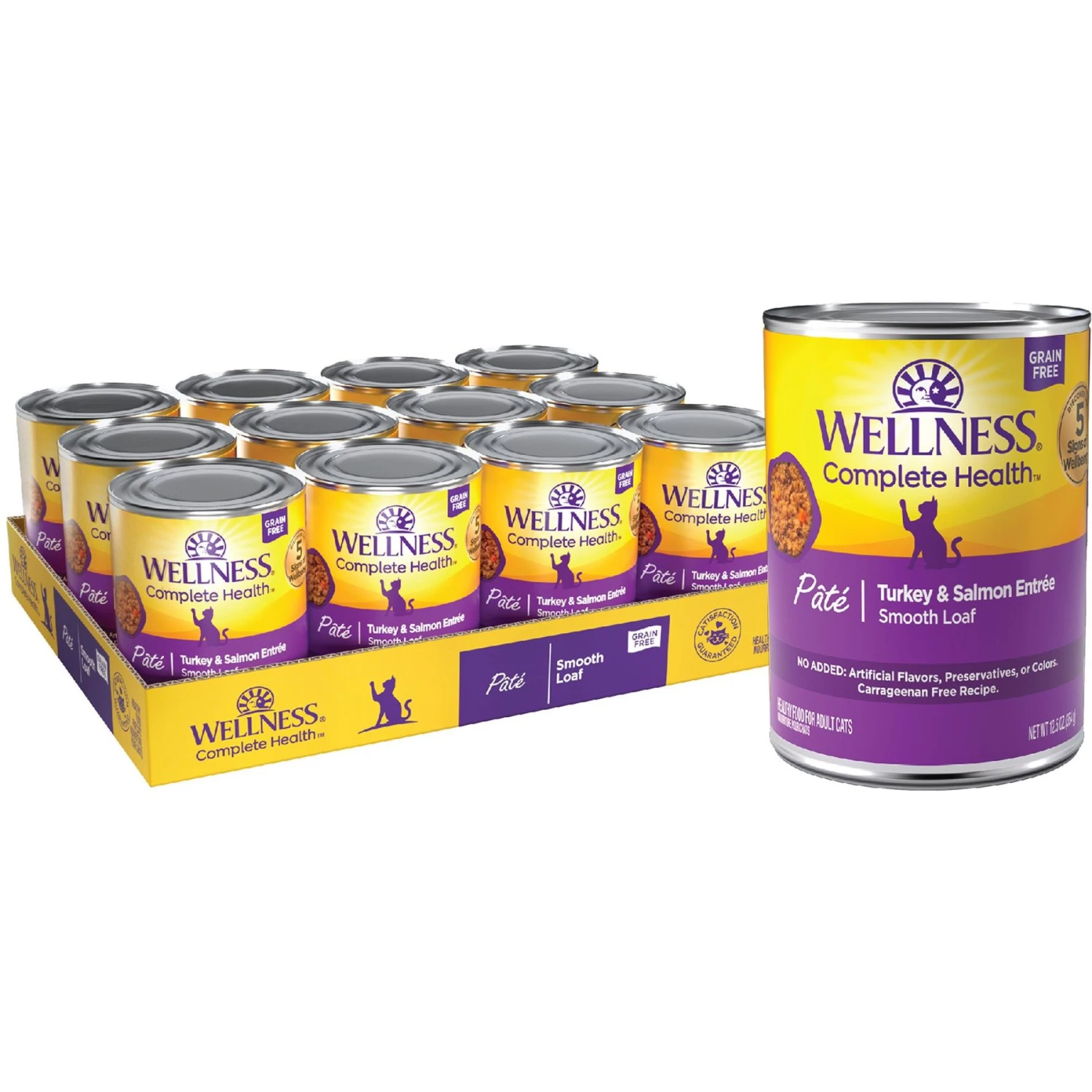 Wellness Complete Health Turkey & Salmon Formula Grain-Free Natural Canned Cat Food 3 Wellness Complete Health Turkey & Salmon Formula Grain-Free Natural Canned Cat Food