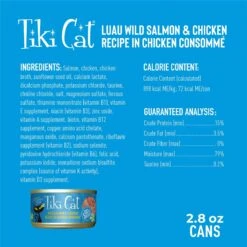 Tiki Cat Luau Wild Salmon & Chicken In Chicken Consomme Grain-Free Canned Cat Food -PurePet Bites Shop 49507 PT2. AC SS1800 V1702328811