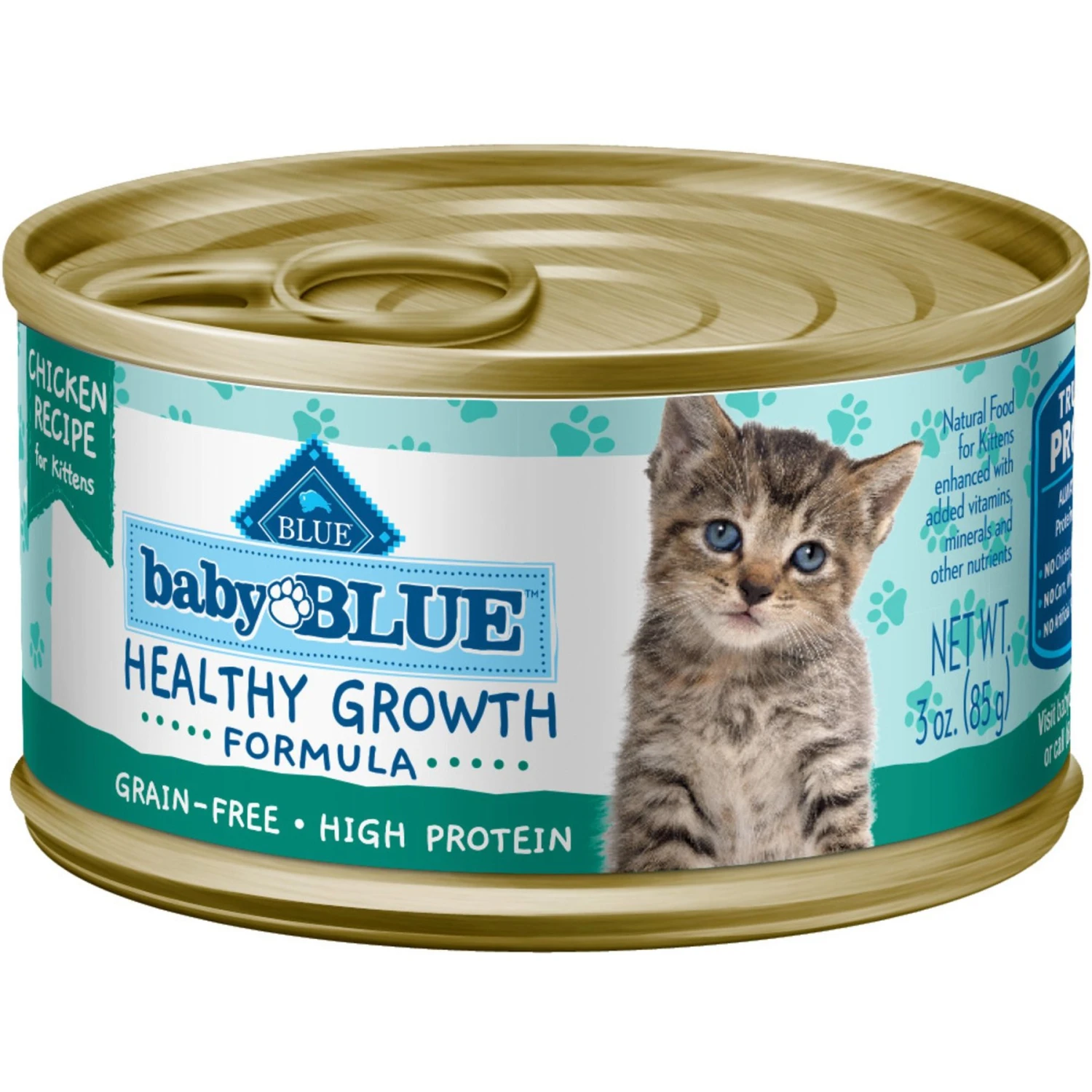 Blue Buffalo Baby Blue Healthy Growth Formula Grain-Free High Protein Chicken Recipe Kitten Wet Food, 3-oz Cans, Case Of 24 3 Blue Buffalo Baby Blue Healthy Growth Formula Grain-Free High Protein Chicken Recipe Kitten Wet Food, 3-oz Cans, Case Of 24