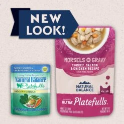 Natural Balance Platefulls Indoor Formula Turkey, Salmon & Chicken In Gravy Grain-Free Cat Food Pouches -PurePet Bites Shop 50932 PT1. AC SS1800 V1688580556