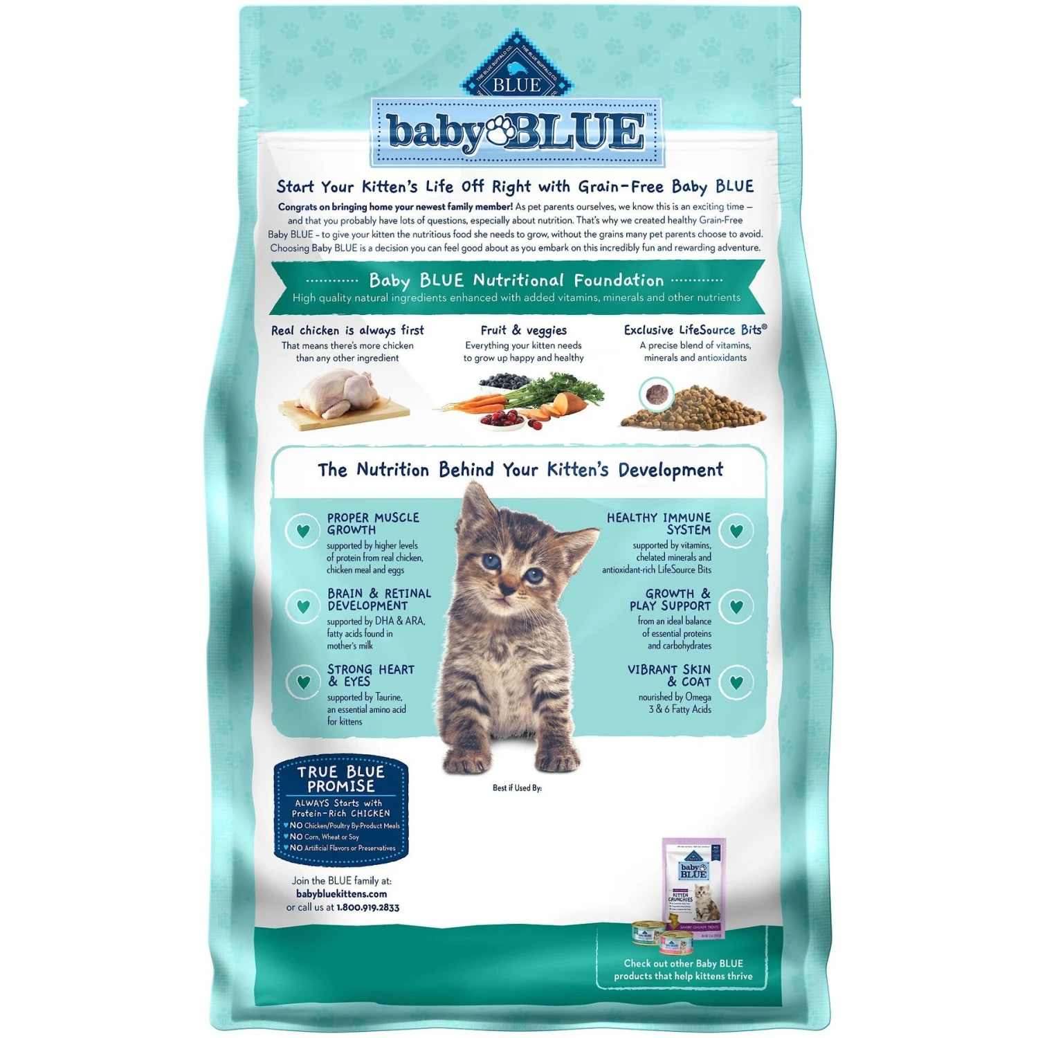 Blue Buffalo Baby Blue Healthy Growth Formula Grain-Free High Protein Chicken & Pea Recipe Kitten Dry Food & Blue Buffalo Baby Blue Healthy Growth Formula Grain-Free High Protein Variety Pack Kitten Wet Food, 3-oz Can, Case Of 6 9 Blue Buffalo Baby Blue Healthy Growth Formula Grain-Free High Protein Chicken & Pea Recipe Kitten Dry Food & Blue Buffalo Baby Blue Healthy Growth Formula Grain-Free High Protein Variety Pack Kitten Wet Food, 3-oz Can, Case Of 6 - Image 7