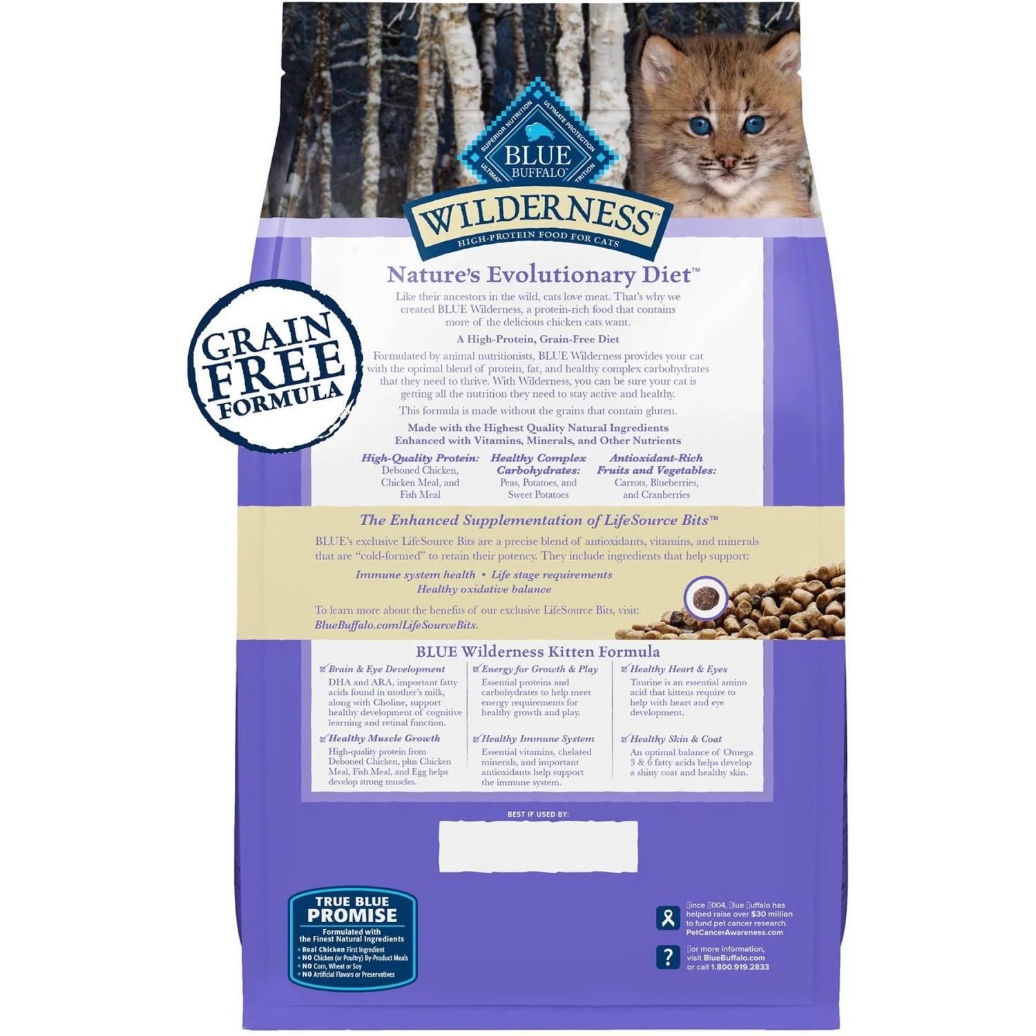Blue Buffalo Wilderness High Protein Natural Grain-Free Chicken Kitten Dry Cat Food 4 Blue Buffalo Wilderness High Protein Natural Grain-Free Chicken Kitten Dry Cat Food - Image 2