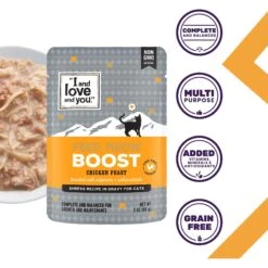 I And Love And You Feed Meow Boost Chicken Grain-Free Chunks In Gravy Wet Cat Food, 3-oz Pouch, Case Of 24 -PurePet Bites Shop 517302 PT1. AC SS1800 V1686942134