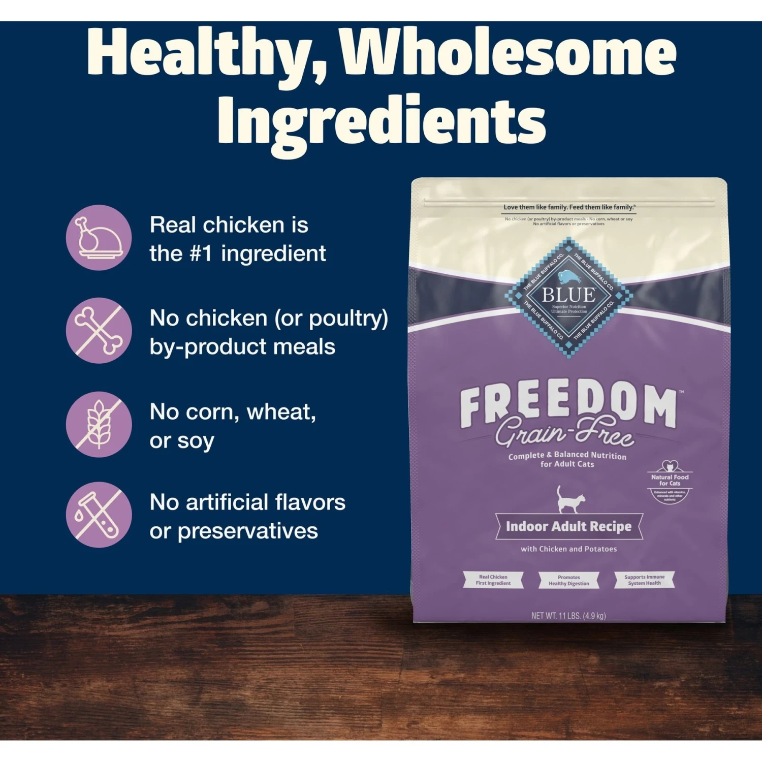Blue Buffalo Freedom Indoor Adult Chicken Recipe Grain-Free Dry Cat Food 7 Blue Buffalo Freedom Indoor Adult Chicken Recipe Grain-Free Dry Cat Food - Image 5