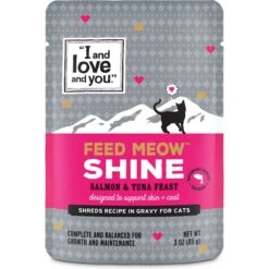 I And Love And You Feed Meow Shine Salmon & Tuna Grain-Free Chunks In Gravy Wet Cat Food, 3-oz Pouch, Case Of 24