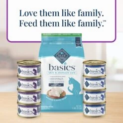 Blue Buffalo Basics Skin & Stomach Care Grain-Free Turkey & Potato Entree Indoor Adult Canned Cat Food -PurePet Bites Shop 51734 PT8. AC SS1800 V1646270195