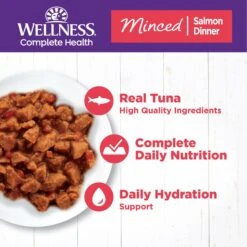 Wellness Complete Health Natural Minced Salmon Dinner Grain-Free Canned Cat Food -PurePet Bites Shop 52112 PT2. AC SS1800 V1666651078