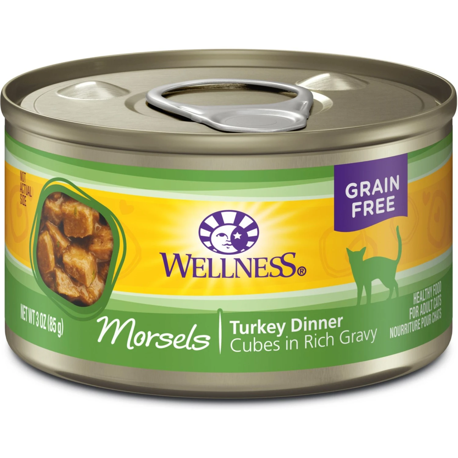 Wellness Morsels Turkey Dinner Cubes In Rich Gravy Grain-Free Canned Cat Food 3 Wellness Morsels Turkey Dinner Cubes In Rich Gravy Grain-Free Canned Cat Food