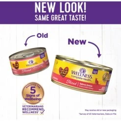 Wellness Sliced Salmon Entree Grain-Free Canned Cat Food -PurePet Bites Shop 52133 PT1. AC SS1800 V1666651630