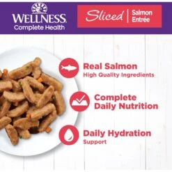 Wellness Sliced Salmon Entree Grain-Free Canned Cat Food -PurePet Bites Shop 52133 PT2. AC SS1800 V1666651313