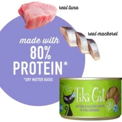 Tiki Cat Luau Ahi Tuna & Mackerel In Tuna Consomme Grain-Free Canned Cat Food -PurePet Bites Shop 52567 PT4. AC SS1800 V1702328872