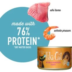 Tiki Cat Grill Ahi Tuna With Prawns In Tuna Consomme Grain-Free Canned Cat Food -PurePet Bites Shop 52569 PT3. AC SS1800 V1703699870