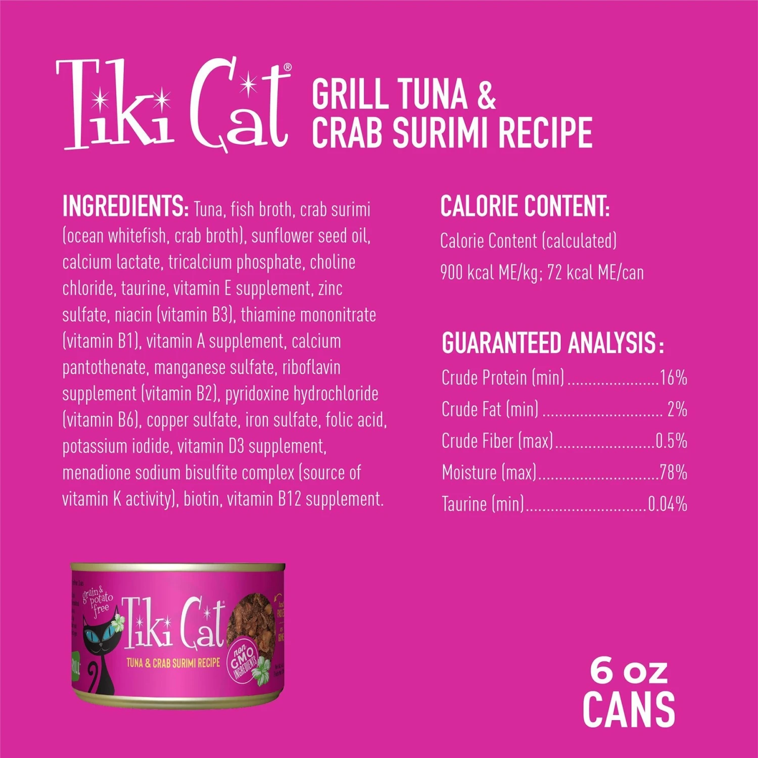 Tiki Cat Grill Tuna In Crab Surimi Grain-Free Canned Cat Food 5 Tiki Cat Grill Tuna In Crab Surimi Grain-Free Canned Cat Food - Image 3
