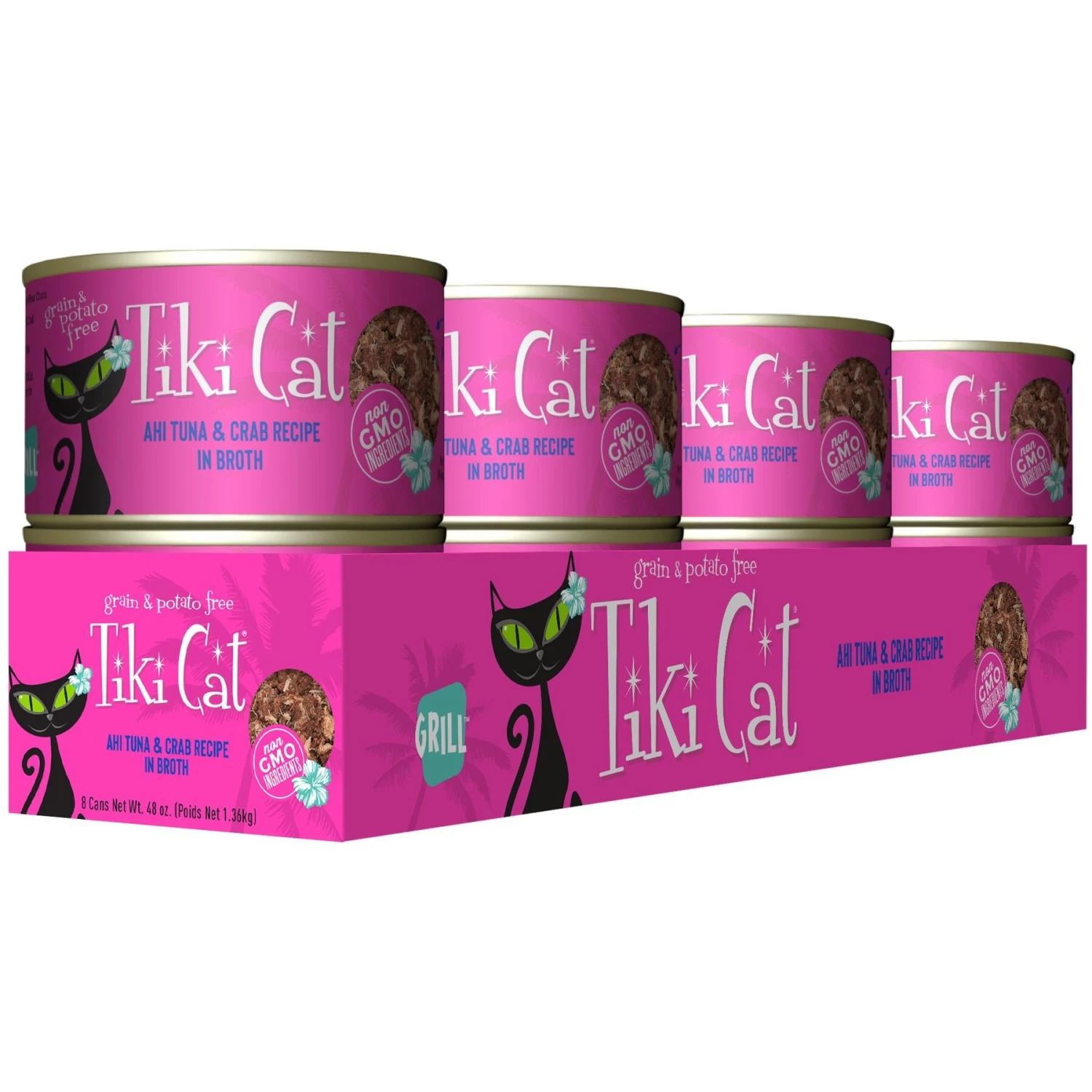 Tiki Cat Grill Ahi Tuna With Crab In Tuna Broth Grain-Free Canned Cat Food 4 Tiki Cat Grill Ahi Tuna With Crab In Tuna Broth Grain-Free Canned Cat Food - Image 2