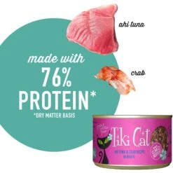 Tiki Cat Grill Ahi Tuna With Crab In Tuna Broth Grain-Free Canned Cat Food 14 Tiki Cat Grill Ahi Tuna With Crab In Tuna Broth Grain-Free Canned Cat Food -PurePet Bites Shop 52577 PT3. AC SS1800 V1703699872