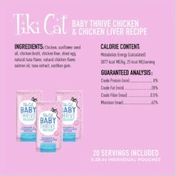 Tiki Cat Baby Thrive Grain-Free Chicken & Chicken Liver Recipe Wet Cat Food -PurePet Bites Shop 526094 PT2. AC SS1800 V1652394083