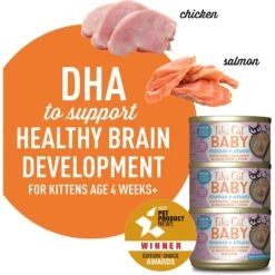 Tiki Cat Baby Grain-Free Chicken, Salmon & Chicken Liver Recipe Shreds & Mousse Wet Cat Food, 1.9-oz Can, Case Of 3 -PurePet Bites Shop 526110 PT3. AC SS1800 V1651671395