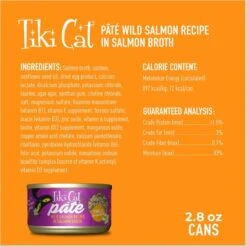 Tiki Cat Luau Wild Salmon Pate Wet Cat Food -PurePet Bites Shop 526182 PT2. AC SS1800 V1657658483