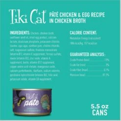 Tiki Cat Luau Chicken With Egg Pate Wet Cat Food 12 Tiki Cat Luau Chicken With Egg Pate Wet Cat Food -PurePet Bites Shop 526214 PT2. AC SS1800 V1652391391