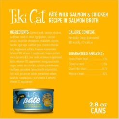 Tiki Cat Luau Wild Salmon & Chicken Pate Wet Cat Food -PurePet Bites Shop 526230 PT2. AC SS1800 V1652390785