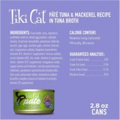 Tiki Cat Luau Ahi Tuna & Mackerel Pate Wet Cat Food -PurePet Bites Shop 526254 PT2. AC SS1800 V1657658484