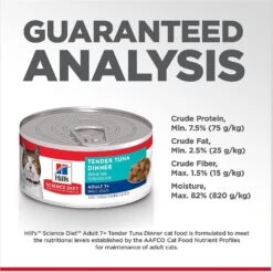 Hill's Science Diet Adult 7+ Tender Tuna Dinner Canned Cat Food -PurePet Bites Shop 52769 PT6. AC SS1800 V1598151675