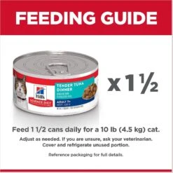 Hill's Science Diet Adult 7+ Tender Tuna Dinner Canned Cat Food -PurePet Bites Shop 52769 PT7. AC SS1800 V1598155880