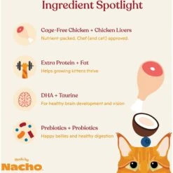 Made By Nacho Cage-Free Chicken, Chicken Liver & Bone Broth Recipe Kittens Dry Cat Food -PurePet Bites Shop 532886 PT3. AC SS1800 V1699025493
